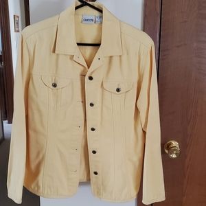 Chico's yellow denim jacket. Size 2.